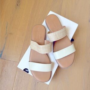 LC Lauren Conrad Women's Sunstone Slip On Sandals Natural Size: 7.5